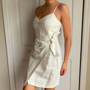 NWT Rebecca Taylor Pinstripe Linen-Blend Dress